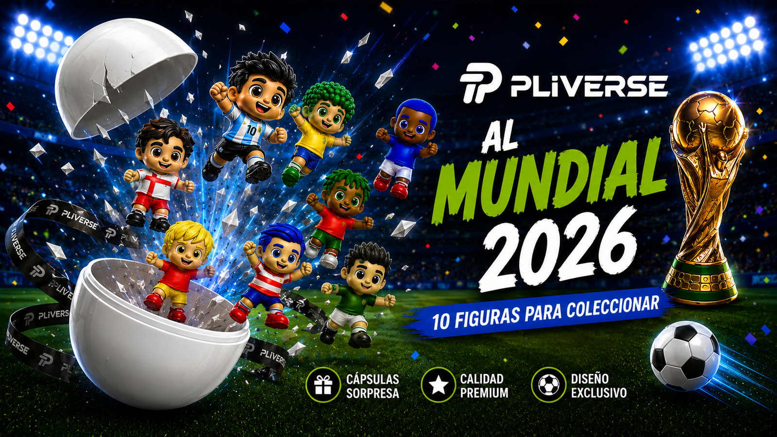 Pliverse al Mundial 2026 - 10 figuras para coleccionar.