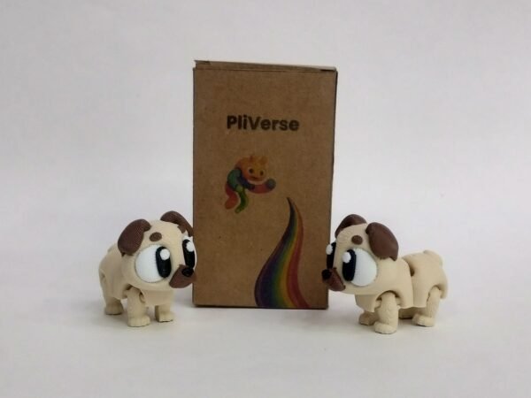 Perro Pug lexible 3D