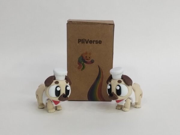 Perro Pug Chef Flexible 3D