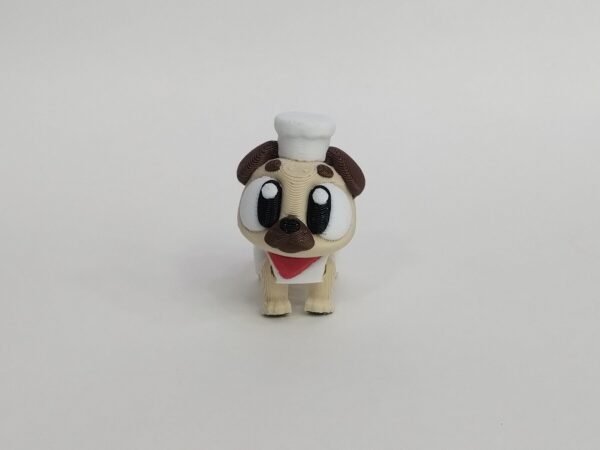 Perro Pug Chef Flexible 3D