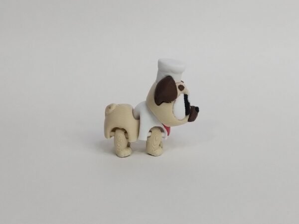 Perro Pug Chef Flexible 3D