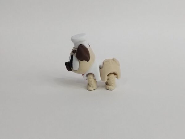 Perro Pug Chef Flexible 3D