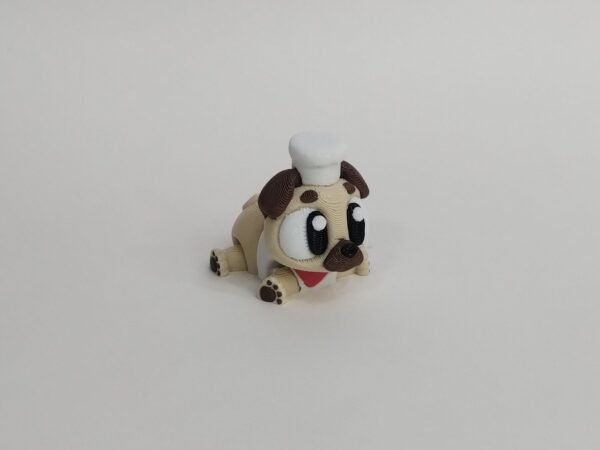 Perro Pug Chef Flexible 3D
