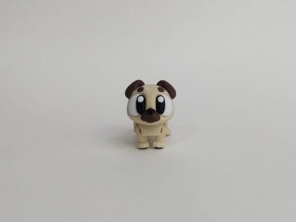Perro Pug lexible 3D